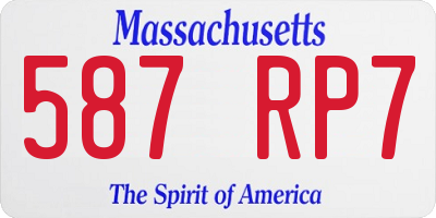 MA license plate 587RP7