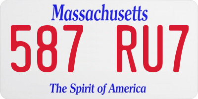MA license plate 587RU7