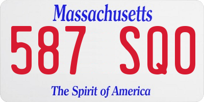 MA license plate 587SQ0