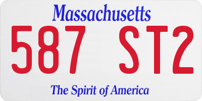 MA license plate 587ST2