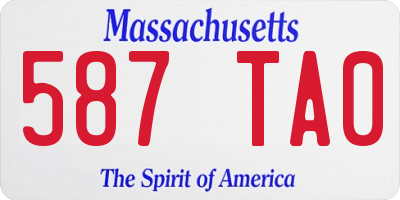 MA license plate 587TA0