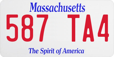 MA license plate 587TA4