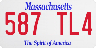 MA license plate 587TL4