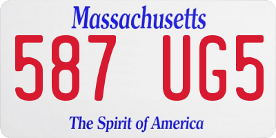 MA license plate 587UG5