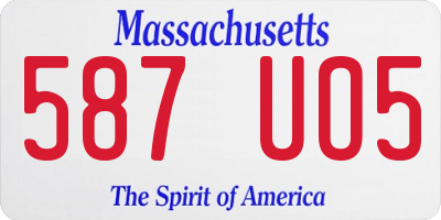 MA license plate 587UO5