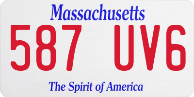 MA license plate 587UV6