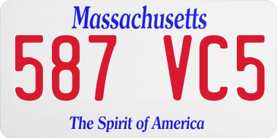 MA license plate 587VC5