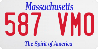 MA license plate 587VM0