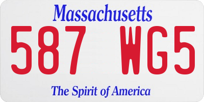 MA license plate 587WG5