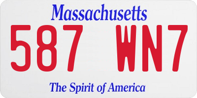 MA license plate 587WN7