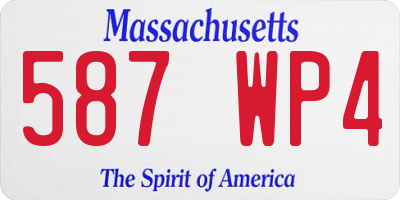 MA license plate 587WP4