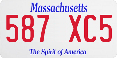 MA license plate 587XC5
