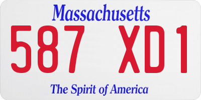 MA license plate 587XD1