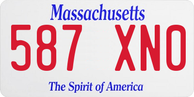 MA license plate 587XN0