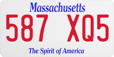 MA license plate 587XQ5