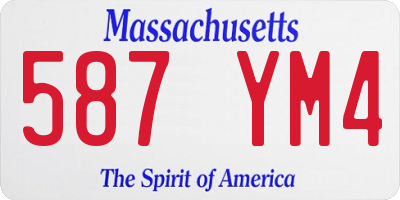 MA license plate 587YM4