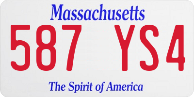 MA license plate 587YS4
