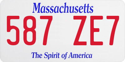 MA license plate 587ZE7