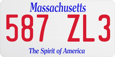 MA license plate 587ZL3