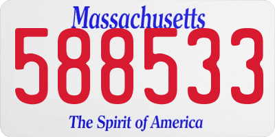 MA license plate 588533