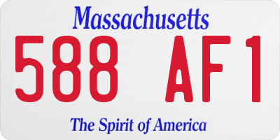 MA license plate 588AF1