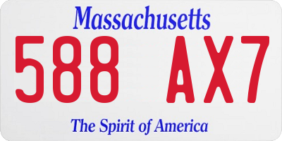 MA license plate 588AX7