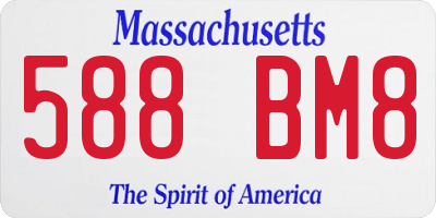 MA license plate 588BM8