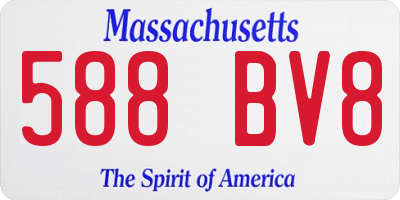 MA license plate 588BV8