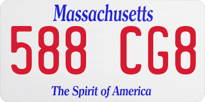 MA license plate 588CG8