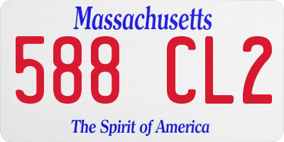 MA license plate 588CL2