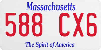 MA license plate 588CX6
