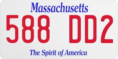 MA license plate 588DD2