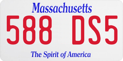 MA license plate 588DS5