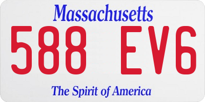 MA license plate 588EV6