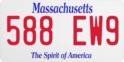 MA license plate 588EW9