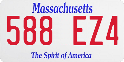 MA license plate 588EZ4