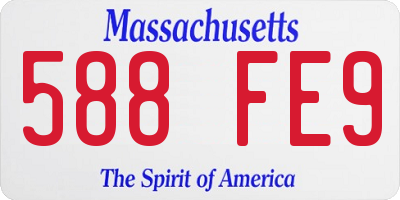 MA license plate 588FE9