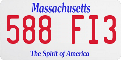 MA license plate 588FI3