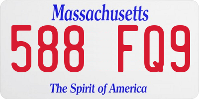 MA license plate 588FQ9