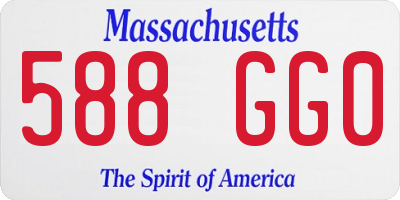 MA license plate 588GG0