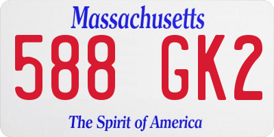 MA license plate 588GK2