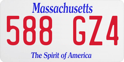 MA license plate 588GZ4