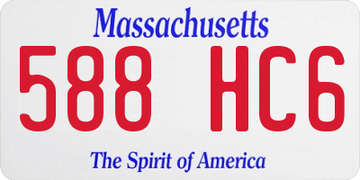 MA license plate 588HC6
