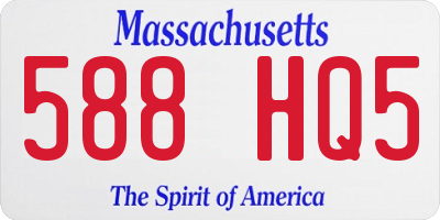 MA license plate 588HQ5