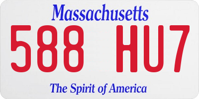 MA license plate 588HU7