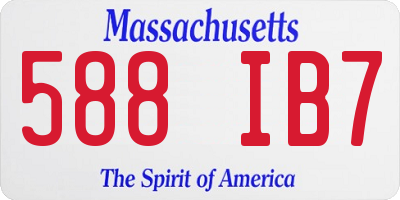 MA license plate 588IB7