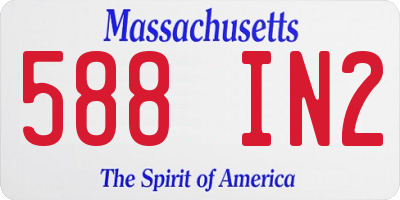 MA license plate 588IN2