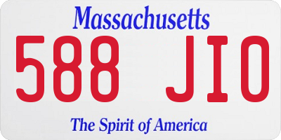 MA license plate 588JI0