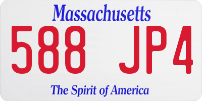 MA license plate 588JP4