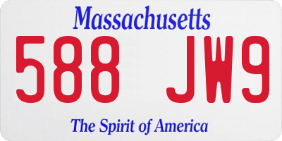 MA license plate 588JW9